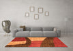 Machine Washable Abstract Orange Modern Area Rugs in a Living Room, wshabs3326org