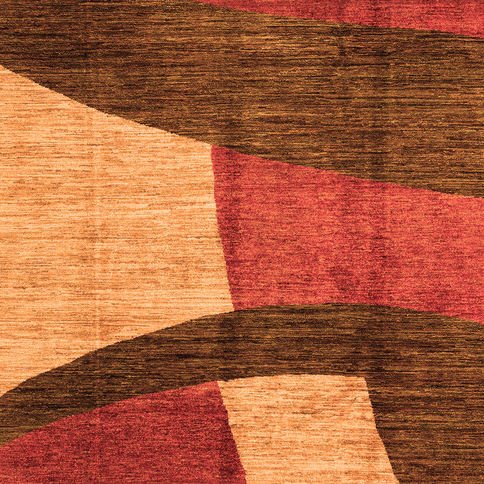 Machine Washable Abstract Orange Modern Area Rugs, wshabs3326org