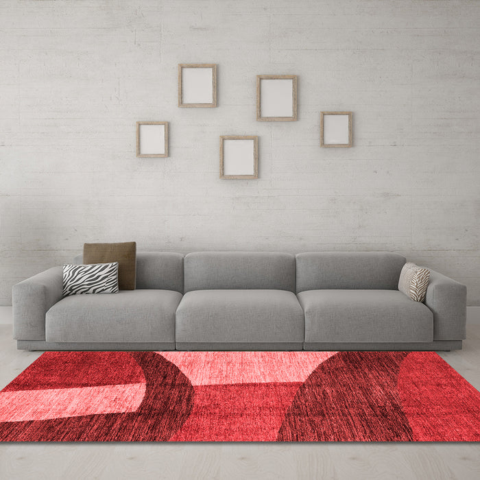 Modern Red Washable Rugs