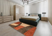 Abstract Red Modern Rug in a Bedroom, abs3326