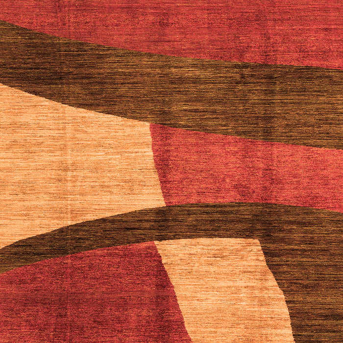 Square Abstract Orange Modern Rug, abs3326org