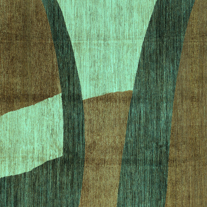 Square Abstract Turquoise Modern Rug, abs3326turq