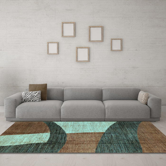 Machine Washable Abstract Light Blue Modern Rug in a Living Room, wshabs3326lblu