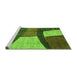 Sideview of Machine Washable Abstract Green Modern Area Rugs, wshabs3326grn