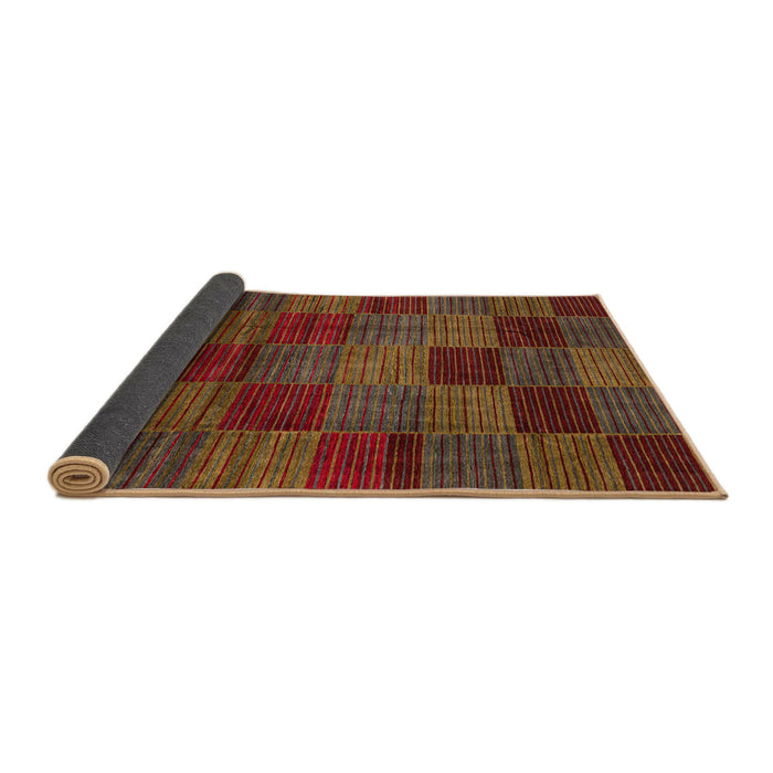Sideview of Abstract Saffron Red Checkered Rug, abs3327
