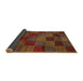 Sideview of Abstract Saffron Red Checkered Rug, abs3327