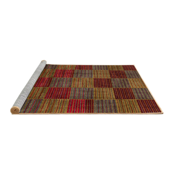 Sideview of Machine Washable Abstract Saffron Red Rug, wshabs3327