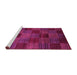 Sideview of Machine Washable Checkered Pink Modern Rug, wshabs3327pnk