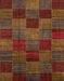 Abstract Saffron Red Checkered Rug, abs3327