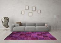 Machine Washable Checkered Purple Modern Rug, wshabs3327pur