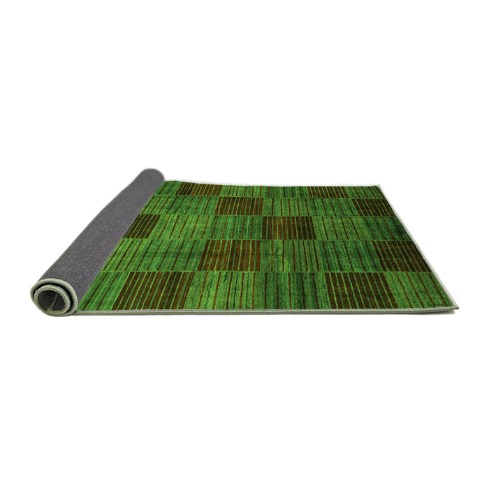 Sideview of Checkered Green Modern Rug, abs3327grn