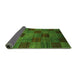 Sideview of Checkered Green Modern Rug, abs3327grn