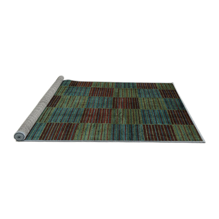 Sideview of Machine Washable Checkered Light Blue Modern Rug, wshabs3327lblu