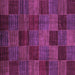 Square Machine Washable Checkered Purple Modern Area Rugs, wshabs3327pur