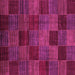 Square Machine Washable Checkered Pink Modern Rug, wshabs3327pnk