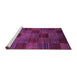 Sideview of Machine Washable Checkered Purple Modern Area Rugs, wshabs3327pur