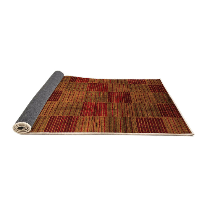 Sideview of Checkered Orange Modern Rug, abs3327org