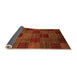 Sideview of Checkered Orange Modern Rug, abs3327org