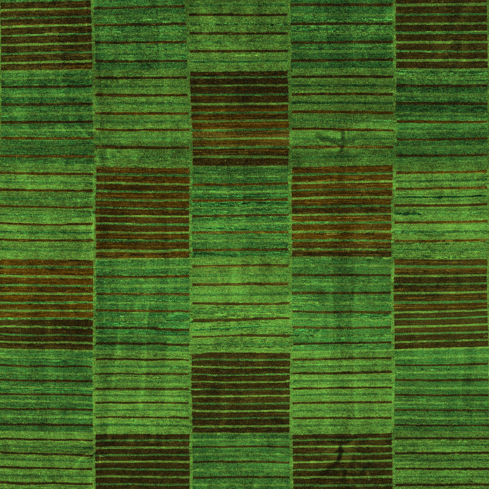 Machine Washable Checkered Green Modern Area Rugs, wshabs3327grn