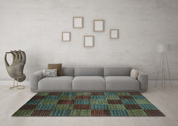 Machine Washable Checkered Light Blue Modern Rug in a Living Room, wshabs3327lblu