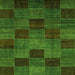 Square Machine Washable Checkered Green Modern Area Rugs, wshabs3327grn