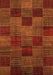 Machine Washable Checkered Orange Modern Area Rugs, wshabs3327org