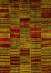 Checkered Yellow Modern Rug, abs3327yw