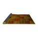 Sideview of Checkered Yellow Modern Rug, abs3327yw