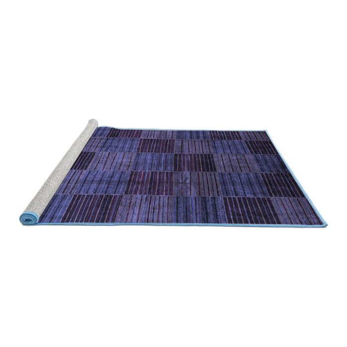 Sideview of Machine Washable Checkered Blue Modern Rug, wshabs3327blu