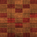 Square Machine Washable Checkered Orange Modern Area Rugs, wshabs3327org