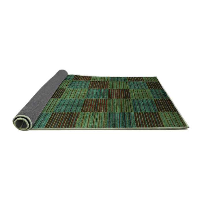 Sideview of Checkered Turquoise Modern Rug, abs3327turq