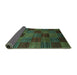 Sideview of Checkered Turquoise Modern Rug, abs3327turq