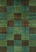 Checkered Turquoise Modern Rug, abs3327turq