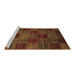 Sideview of Machine Washable Checkered Brown Modern Rug, wshabs3327brn