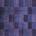 Square Checkered Blue Modern Rug, abs3327blu