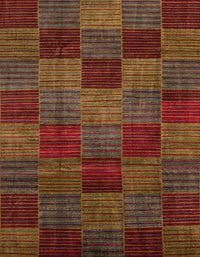 Machine Washable Abstract Saffron Red Rug, wshabs3327