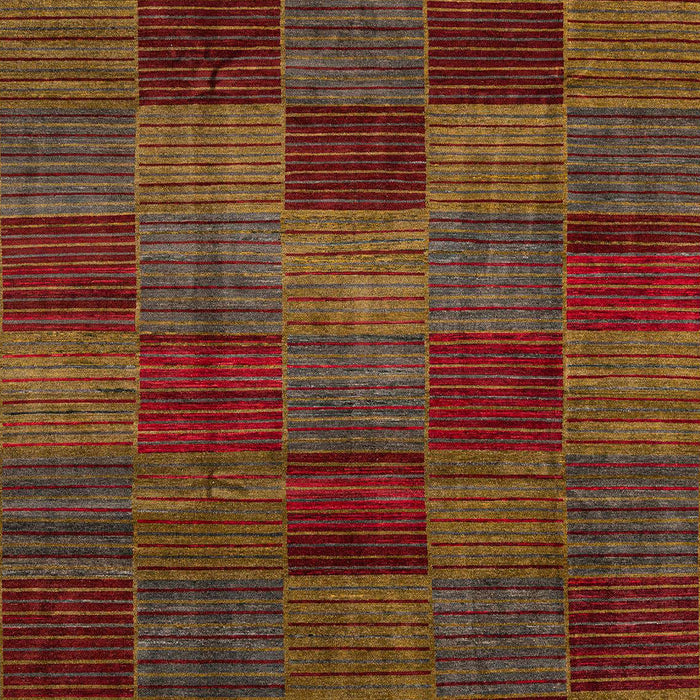 Machine Washable Abstract Saffron Red Rug, wshabs3327