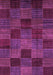 Machine Washable Checkered Purple Modern Area Rugs, wshabs3327pur