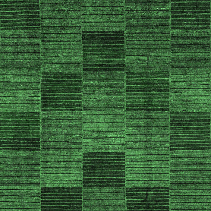 Machine Washable Checkered Emerald Green Modern Area Rugs, wshabs3327emgrn