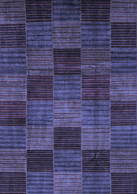 Checkered Blue Modern Rug, abs3327blu