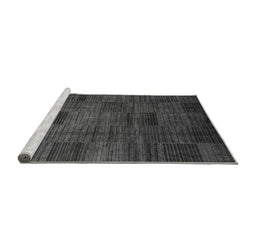 Sideview of Machine Washable Checkered Gray Modern Rug, wshabs3327gry