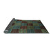 Sideview of Checkered Light Blue Modern Rug, abs3327lblu