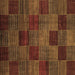 Square Machine Washable Checkered Brown Modern Rug, wshabs3327brn