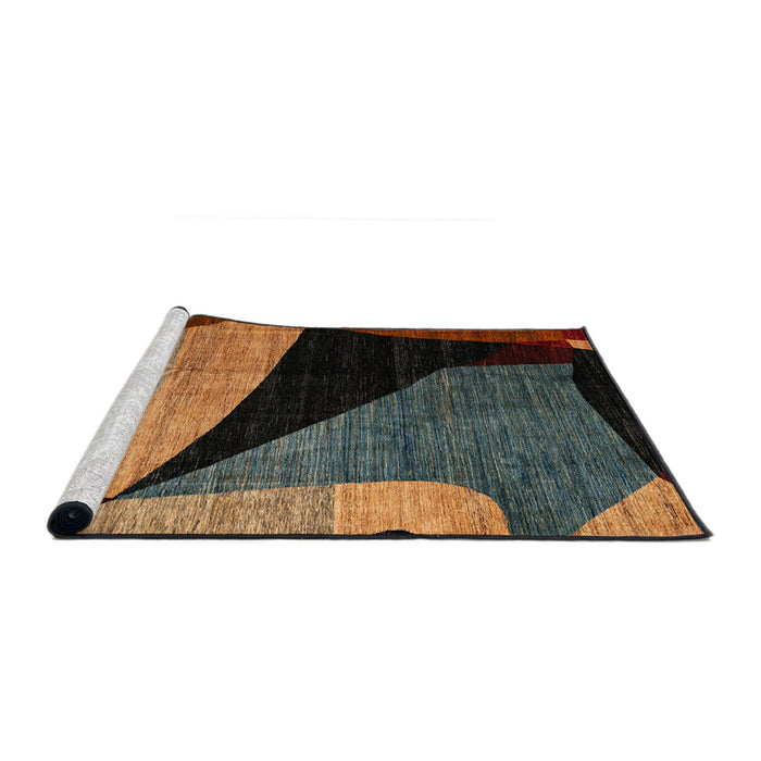 Sideview of Machine Washable Abstract Vermilion Red Rug, wshabs3328