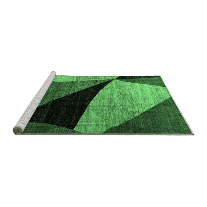 Sideview of Machine Washable Oriental Emerald Green Modern Area Rugs, wshabs3328emgrn