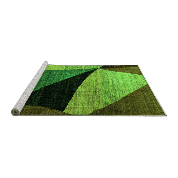 Sideview of Machine Washable Oriental Green Modern Area Rugs, wshabs3328grn