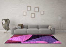 Machine Washable Oriental Purple Modern Area Rugs in a Living Room, wshabs3328pur