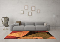 Machine Washable Oriental Orange Modern Rug, wshabs3328org