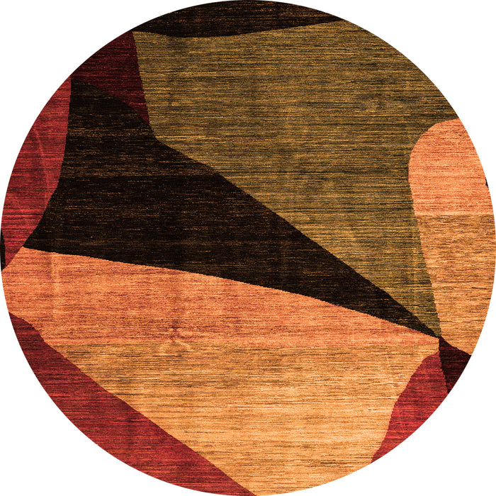 Round Oriental Orange Modern Rug, abs3328org