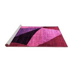 Sideview of Machine Washable Oriental Pink Modern Rug, wshabs3328pnk